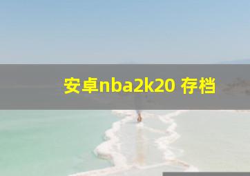 安卓nba2k20 存档